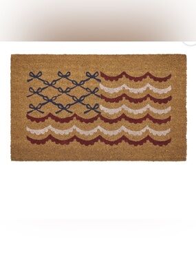 New My Texas House Red, White and Blue Bow Flag 30” x 18” Coir Door Mat
